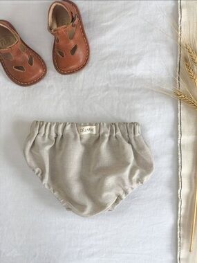 Cezarie - Unisex Léon Linen Diaper Cover - Natural